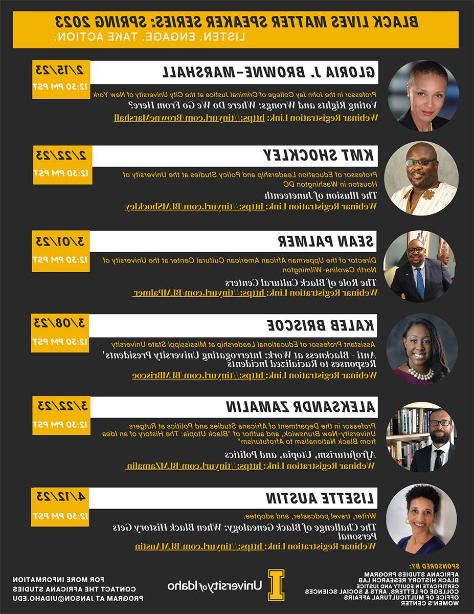 Black Lives Matter Speakers Schedule 2023 - See below