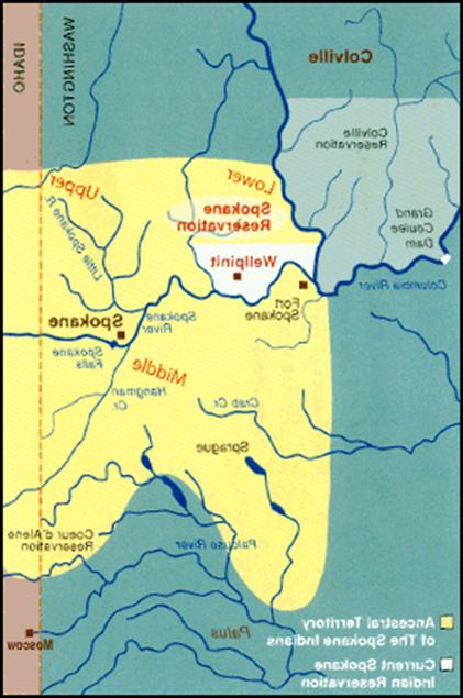 Reservation Map of Spokane Tribe
